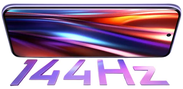 Vibrant smartphone display with 144Hz refresh