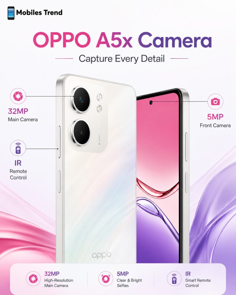Oppo A5x camera system with AI features and clear photo capturing capability