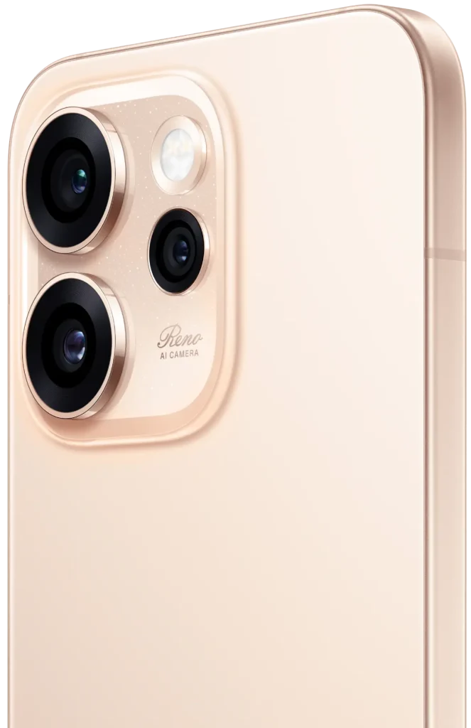 Oppo Reno 16 Pro Max 200MP triple camera setup with telephoto zoom