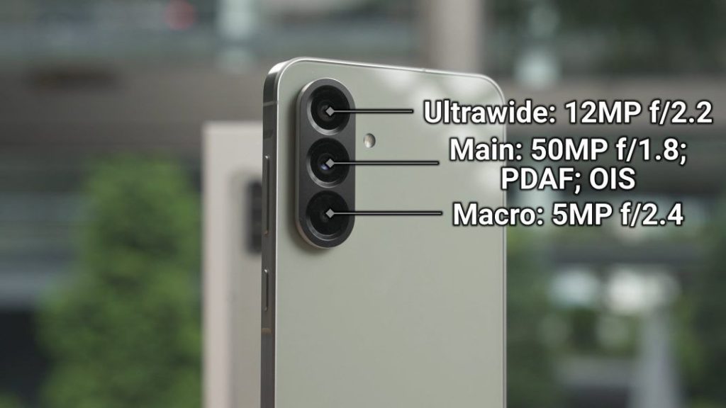 Samsung Galaxy A56 triple camera 50MP main ultra wide macro review
