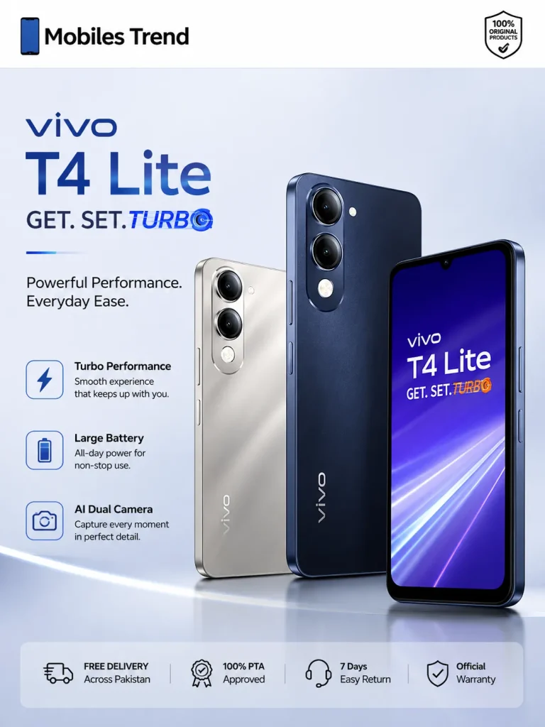 Vivo T4 Lite price in Pakistan with stylish design and budget-friendly features