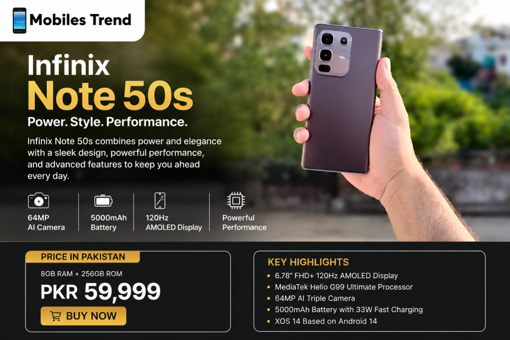 Infinix Note 50s price in Pakistan with AMOLED display