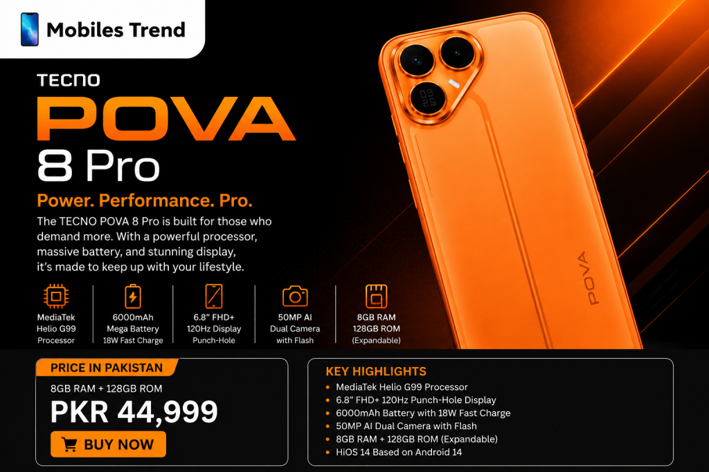 Tecno Pova 8 Pro price in Pakistan latest update