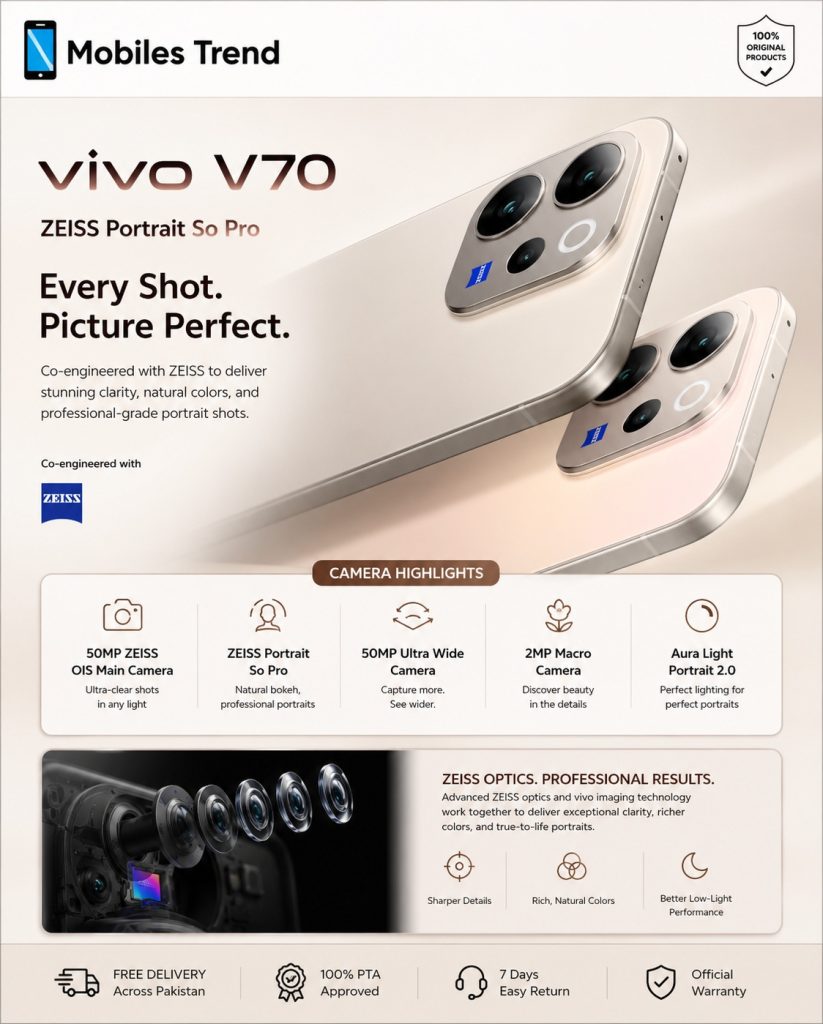 Vivo V70 Zeiss triple camera 50MP OIS periscope telephoto 3.7x zoom