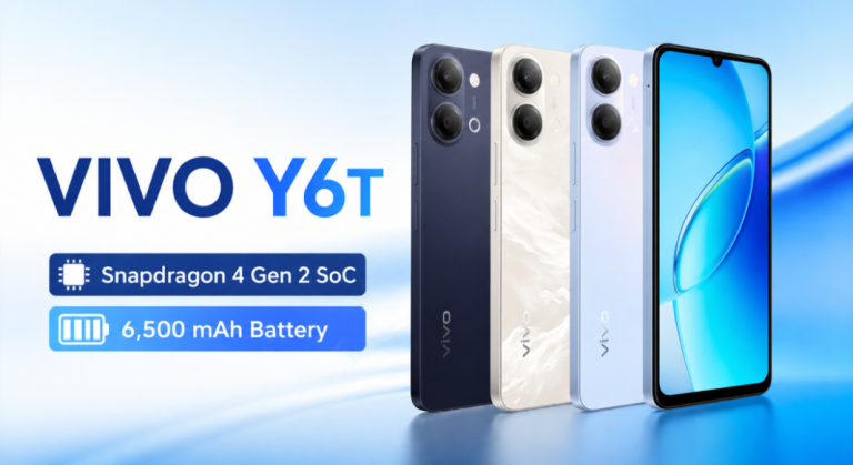 Vivo Y6t expected price in Pakistan 2026 showing Rs. 73,999