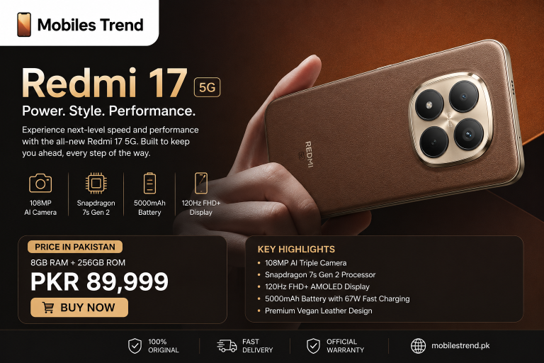 Xiaomi Redmi Note 17 price in Pakistan 2026 Rs 79999 official