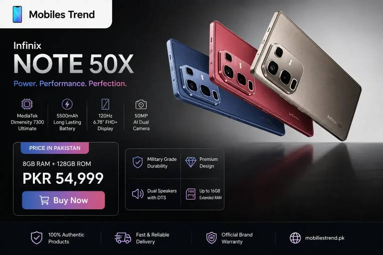 Infinix Note 50x 5G price in Pakistan 2026 Rs 53999 expected official
