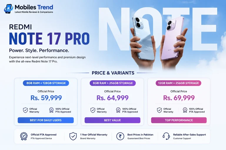 Redmi Note 17 Pro 9000mAh battery price Pakistan 2026 Sky Blue Nebula Purple