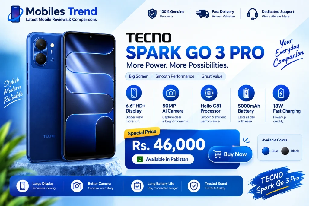 Tecno Spark Go 3 Pro IP69 waterproof price Pakistan 2026 Rs 45999 Black Orange