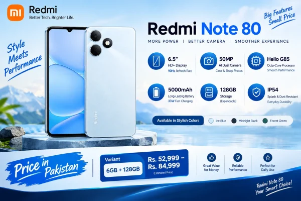 Realme Note 80 official price Pakistan 2026 Rs 42999 Glacier Blue Storm Black ArmorShell